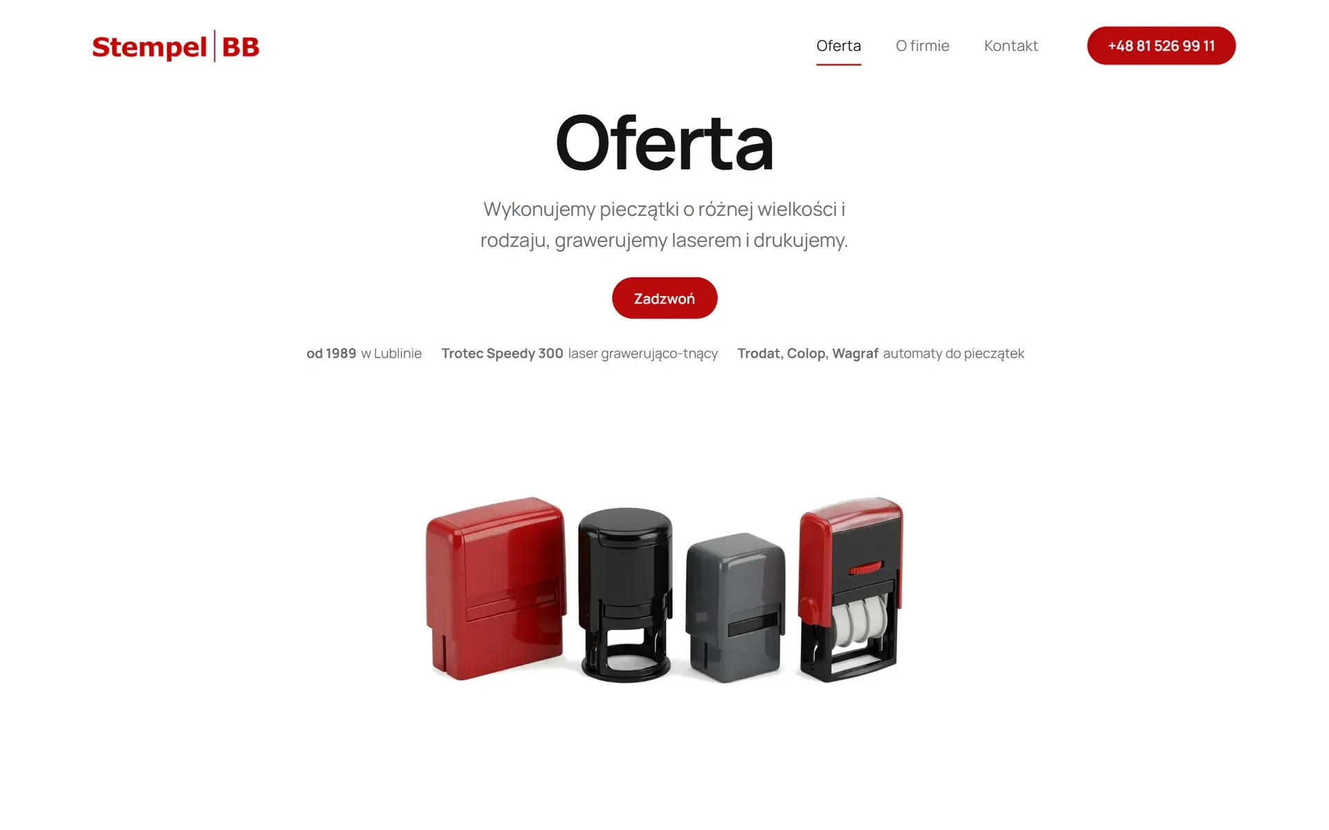 Oferta: trzydzieści pozycji w czterech grupach.