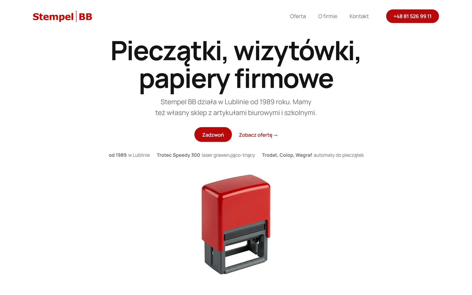 Stempel BB: Szybko, na telefonie, z danymi strukturalnymi