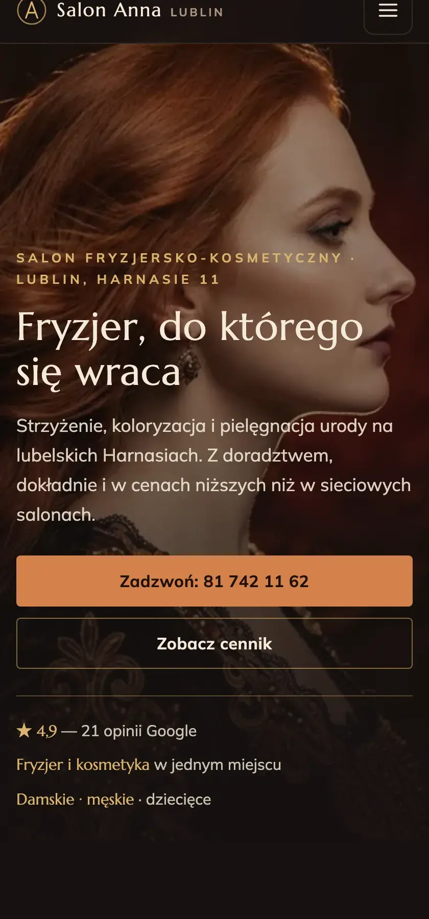 Projektowana od ekranu telefonu