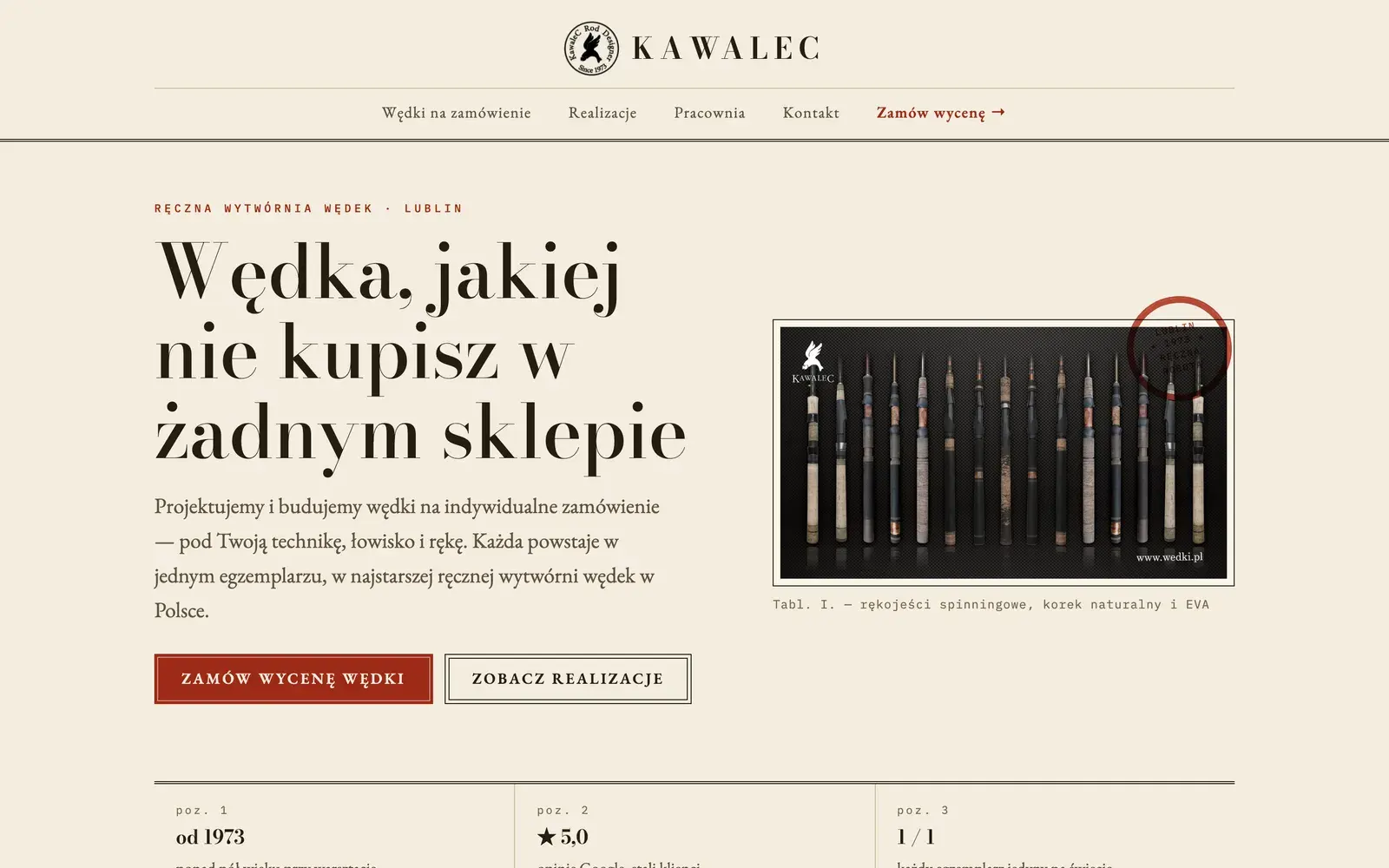 Kawalec — wędki na zamówienie